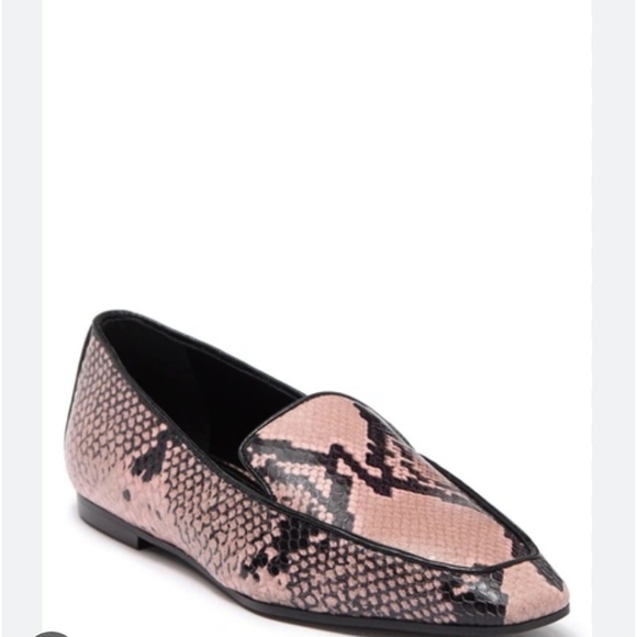 Marion Parke Caroline Snakeskin Embossed Leather Loafer in Pink Python - Size 6 - Picture 2 of 9